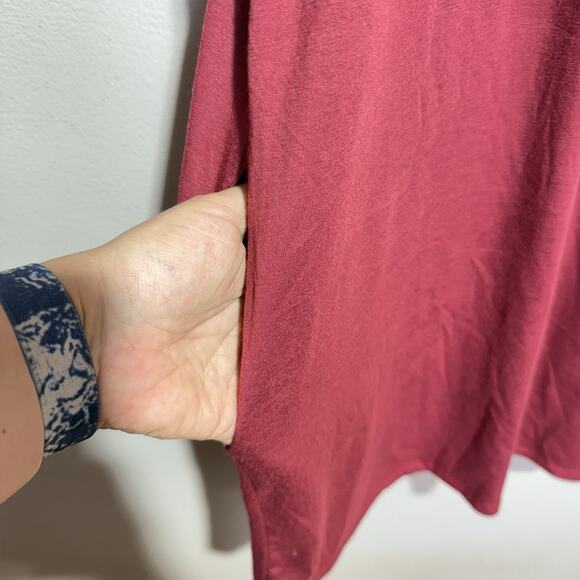 Misia Tunic Women’s 2X Long Sleeve Top Red Wine Pockets Soft Stretchy Comfort - Picture 6 of 9